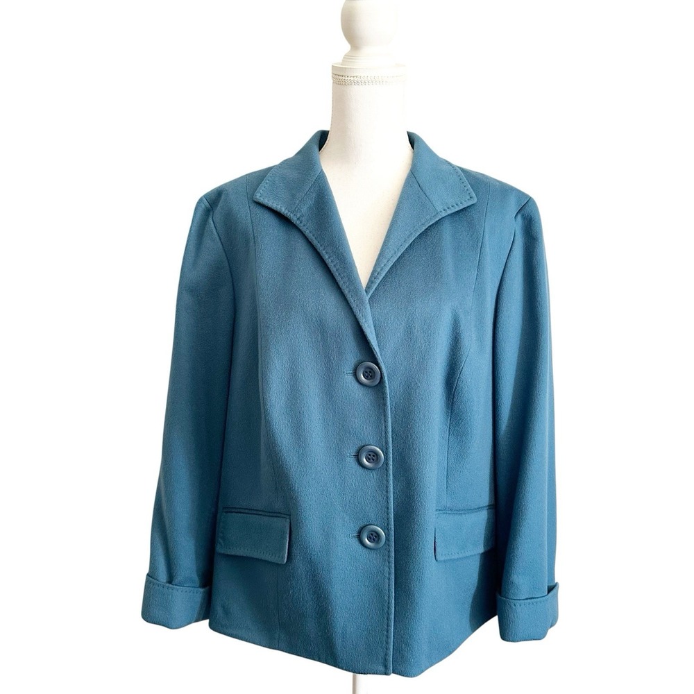 Lafayette‎ 148 Womens 100% Cashmere Blazer Jacket Lined Luxury Office Size 16
